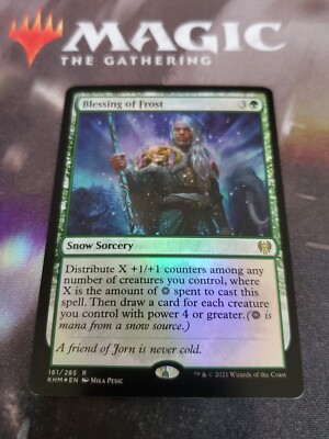 Blessing of Frost 2x FOIL KHM MTG Kaldheim Rare MINT green Blessing of Frost 2x FOIL KHM MTG Kaldheim Rare MINT green
