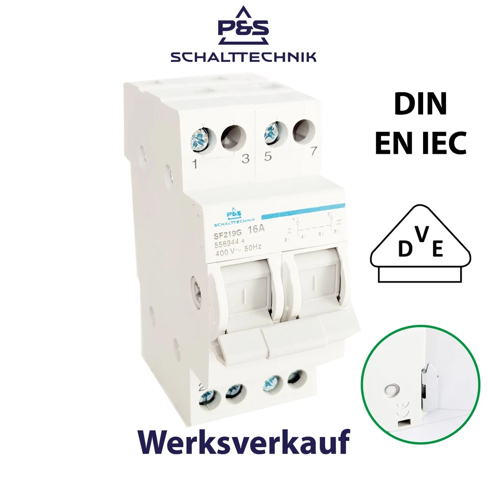 Wahlschalter Umschalter 1-0-2 16A 25A 32A 40A 63A Reiheneinbau dt. Hersteller - Bild 2 von 4