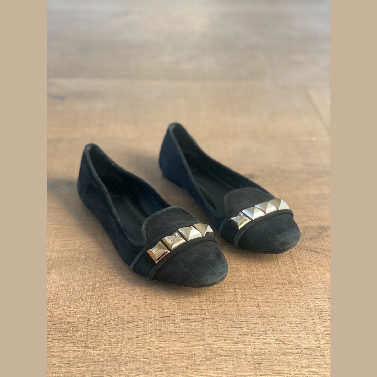 tory burch SIZE 7 suede studded flats stud shoes | eBay