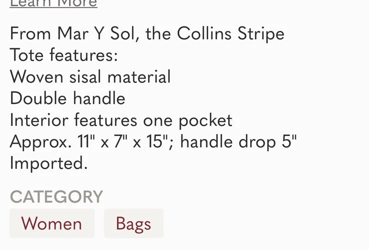 NWT MAR Y SOL Collins STRAW & LEATHER Bag BEACH Tote POPSUGAR - Image 3 of 4