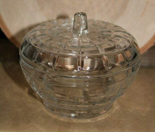 Vintage Borgonovo Italy Pressed Glass Sugar Bowl Very Good Condition Collectible - Afbeelding 1 van 7