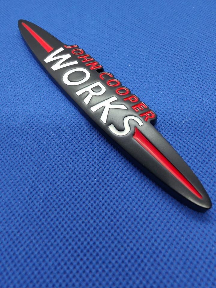 MINI JCW John Cooper Works emblème insigne logo métal NOIR coffre  clubman S one - Immagine 3 di 4