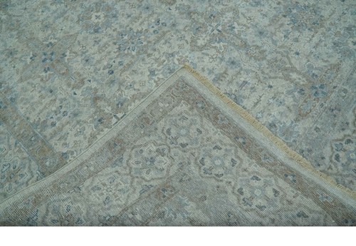 Fine Handknotted 8x10 Silver Distressed finish traditional wool rug-DD/NCP4077 - Picture 7 of 11