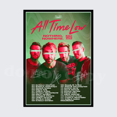 ALL TIME LOW SIGNED AUTOGRAPH TOUR POSTER PRINT A5 A4