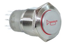 34 Car Truck Horn Stainless Steel Push Button Switch W Red Led Light 19mm 12v 34 Car Truck Horn Stainless Steel Push Button Switch W Red Led Light 19mm 12v