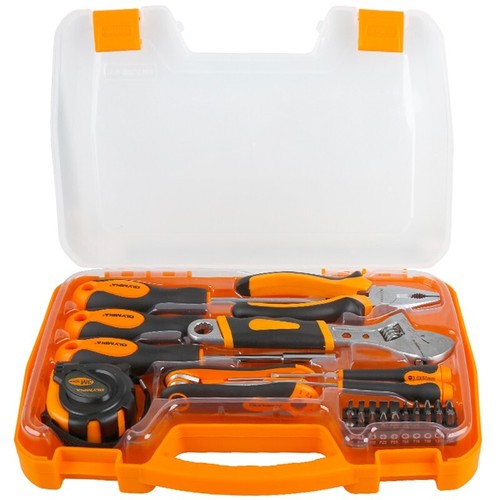 34 Piece Tool Kit General Household Hand Tool Set with Portable Tool Case