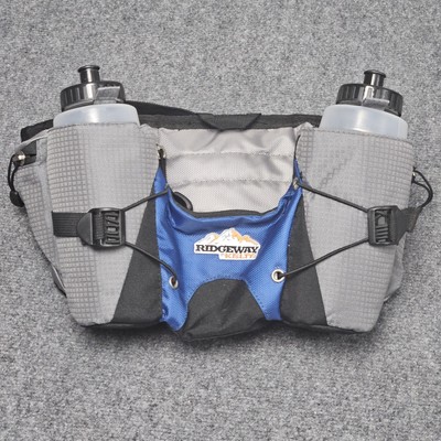Kelty Ridgeway Hydration Waist Hiking Pack w/ 2 Water Bottles Blue Gray