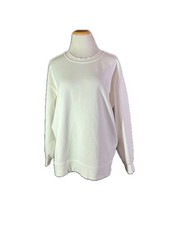 Lululemon Size 6 White Perfectly Oversized Crew Sweatshirt French Terry