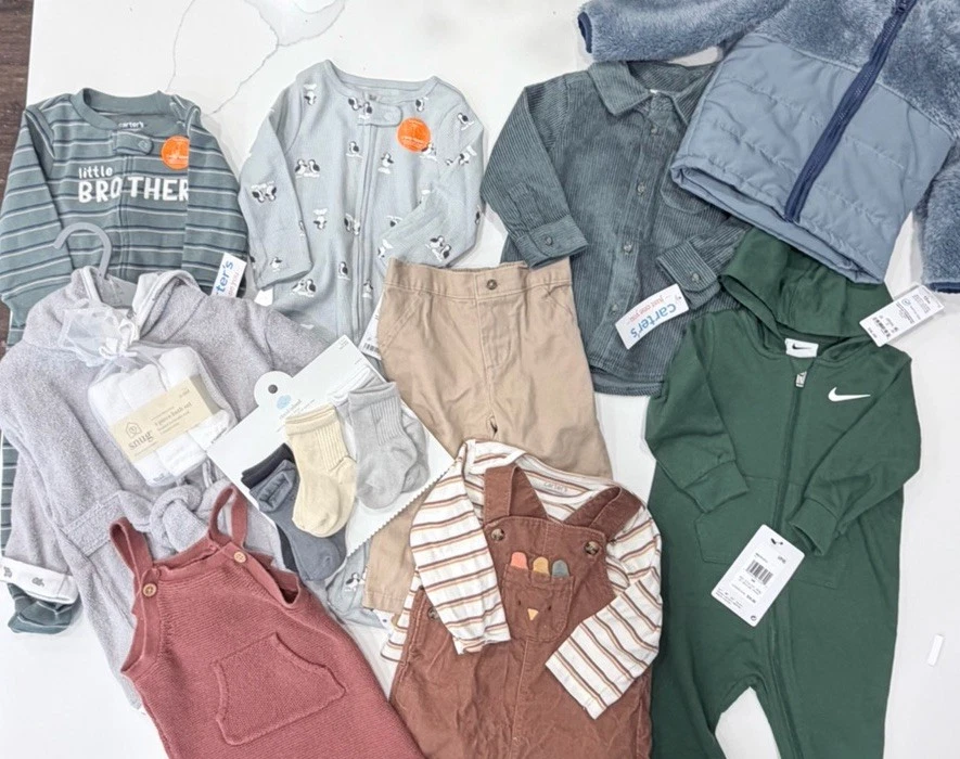 Baby Clothes Lot 9M NWT Carter’s Nike Outfit Jacket 12M Winter Bundle 10+ Pieces
Opens in a new wind