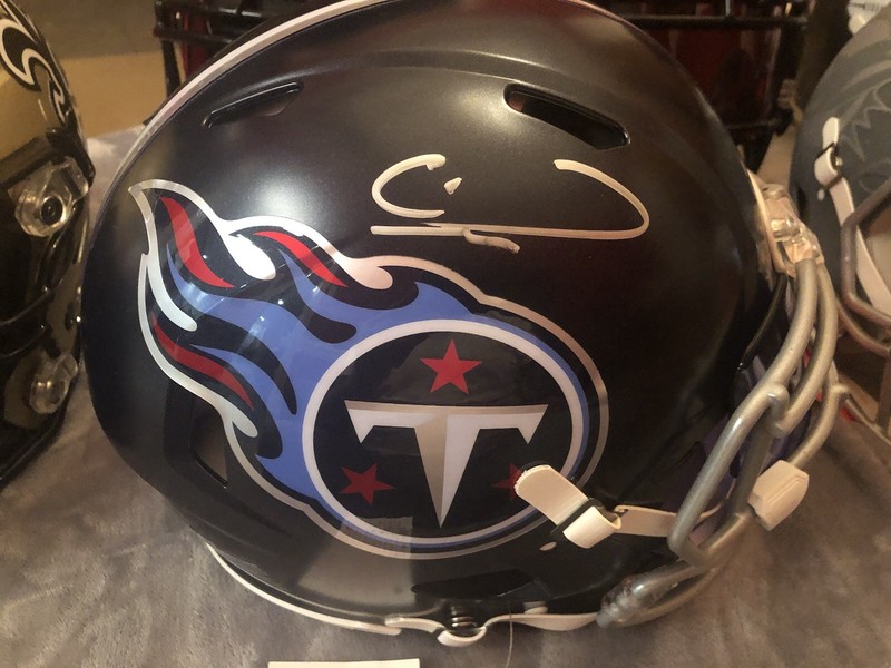 CALVIN RIDLEY SIGNED TITANS FULL SIZE SPEED ON FIELD AUTHENTIC HELMET, VISOR, 3D