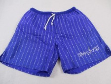 Vintage Umbro Shorts Mens Large Blue Striped Nylon Soccer Running Athletic 1729