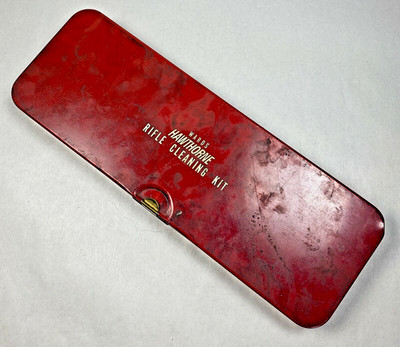 Vintage Wards Hawthorne Rifle Cleaning Kit Metal Box 13'' x 4-1/2'' x 1-1/4'' USA