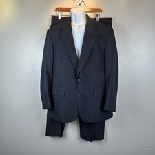 Vintage Palm Beach Union Made in USA Gray Windowpane Two Piece Suit Mens