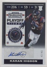2019 Contenders Rookie Variation Playoff Ticket 43/49 Karan Higdon #271 Auto 0c2