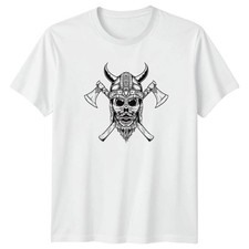 Herren T-Shirt Nordische Mythologie Wikinger Totenkopf Geburtstag Geschenk für Ihn