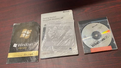 vintage Microsoft Windows 7 Ultimate Signature Edition & 95 sealed & 98 sealed - Image 1 of 4