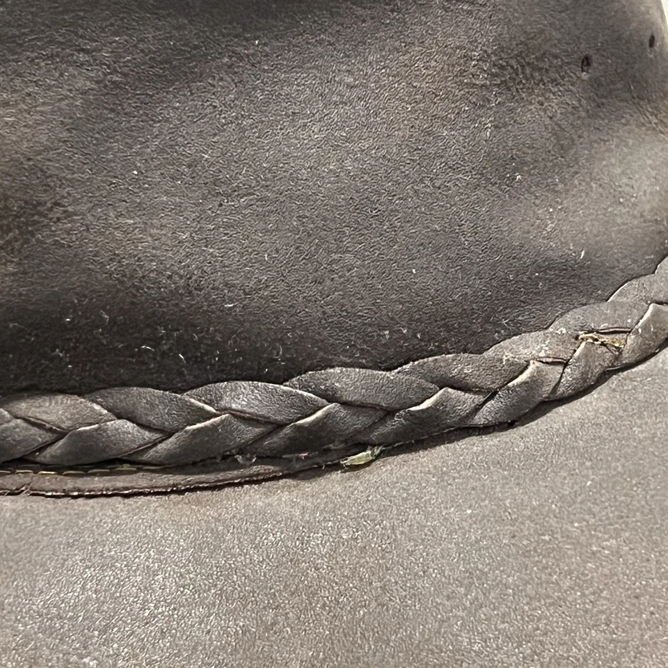 Sombrero Minnetonka XL Marrón Cuero Genuino El Sombrero Plegable Explorador Gorra de Viajero Foto 3 de 4