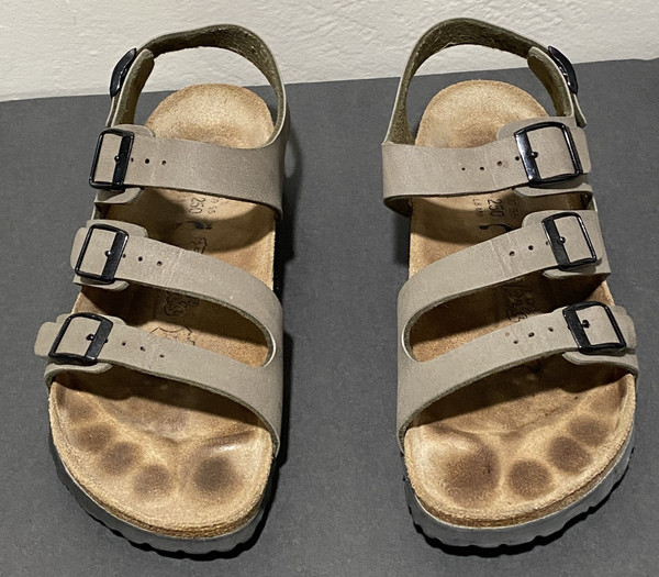 Birki's by Birkinstock Gray 4-Adjustable Straps Everyday Sandal Classic Size 8
