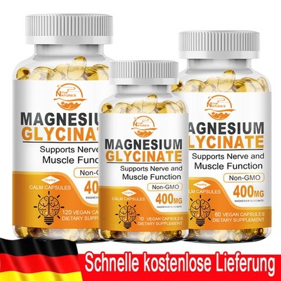 400MG Magnesium Glycinat Hohe Absorption,Verbesserter Schlaf & Angstabbau