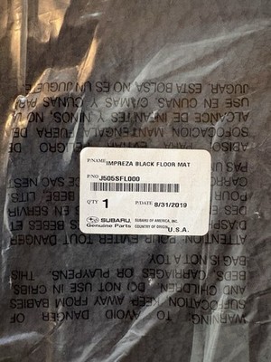Genuine Subaru Impreza Carpet Floor Mats, New, Unopened, Black, Set Of 4
