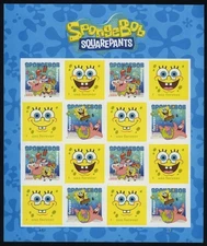 US #6025a-8a Spongebob Squarepants Imperf Sheet Pane of 16 NDC SOLD OUT