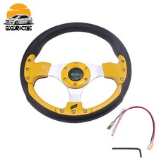 12.5 320mm Flat Drift Racing Steering Wheel With Horn Button Universal 6 Holes