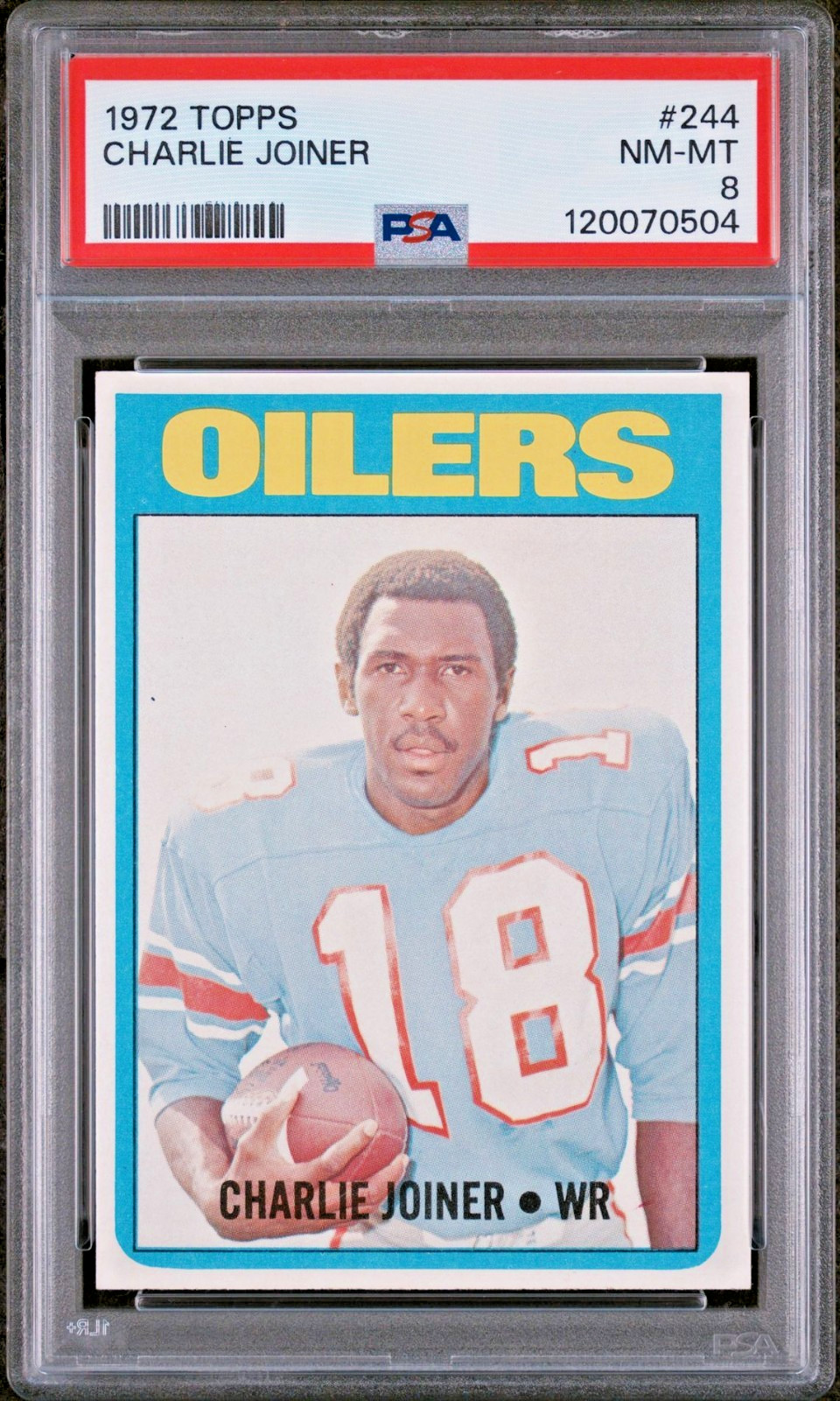 1972 Topps #244 Charlie Joiner ROOKIE RC PSA 8