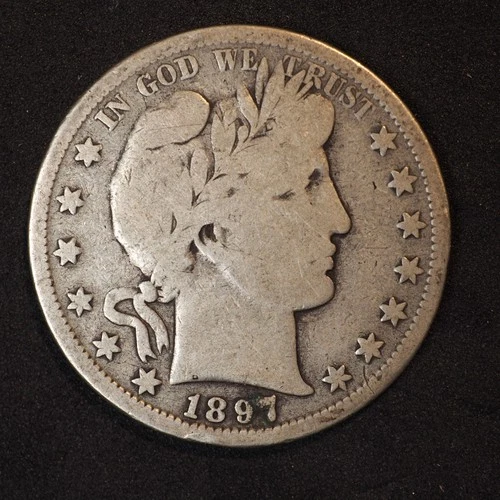 1897 **S** BARBER SILVER HALF DOLLAR ***NICE COIN!***  FREE SHIPPING! C1891