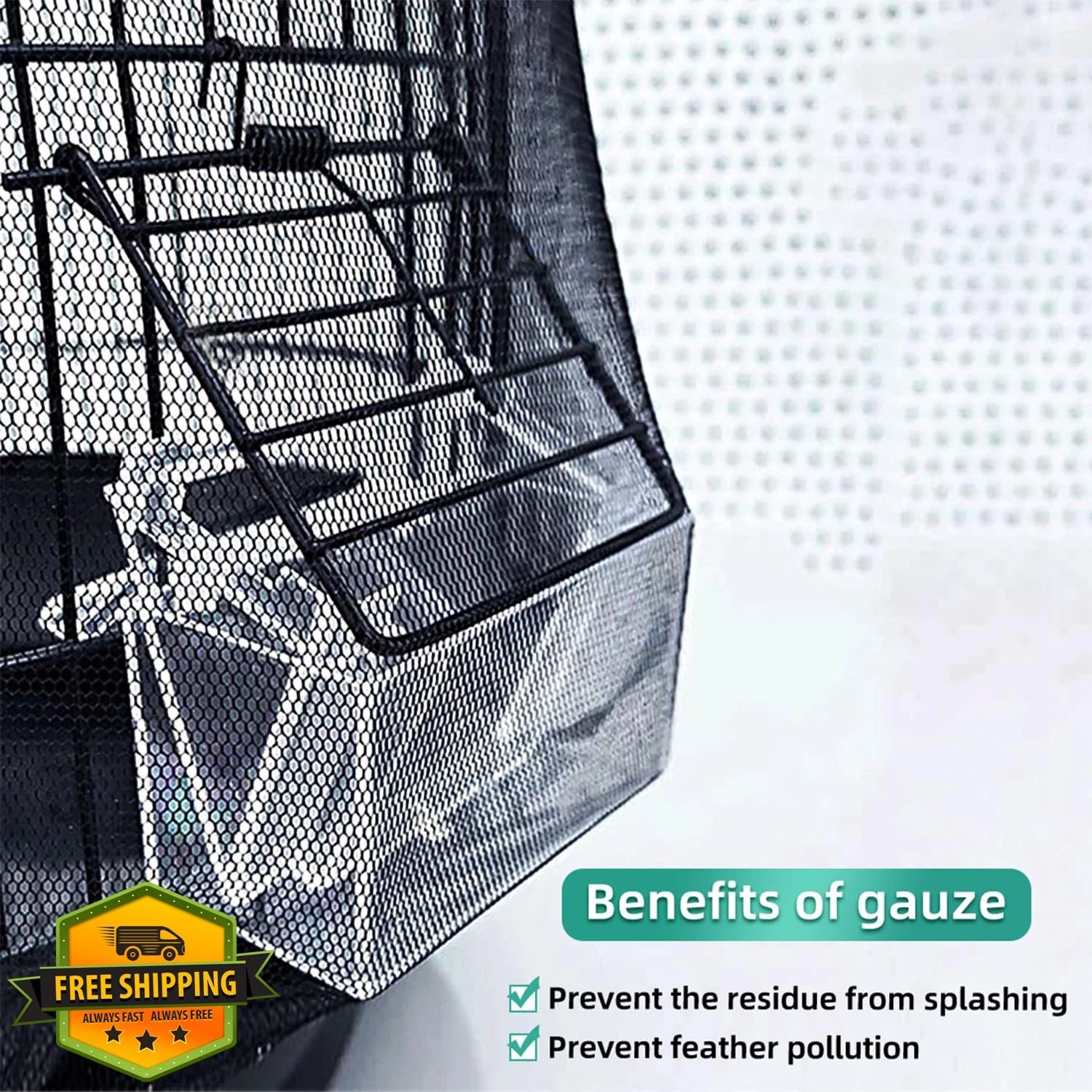 DECKALY Bird Cage Seed Catcher Net Cover Parrot Nylon Mesh 15.7"x87"