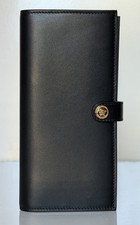 Versace Medusa Head Black Calf Leather Long C...