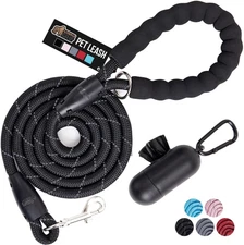 GORILLA GRIP Dog Leash, Heavy Duty Reflective Rope Leashes for Large, Medium, Sm