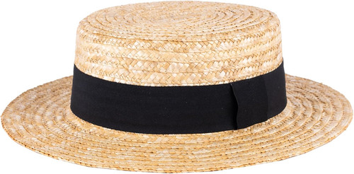 Classic Straw Boater Hat Handmade from Natural Straw