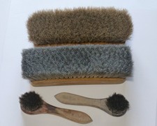 Lot of 4 Vintage Shoe Shine Brushes Antique Patina