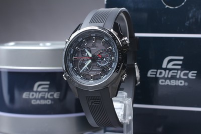 [NEUWERTIG Box] CASIO EDIFICE EQS-500 Schwarz Solar Automatik Herrenuhr aus...