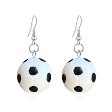 Cute Basketball Soccer Football Dangle Earrings 3D Sport Ball Drop Earrings Fans