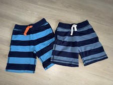 Lot Boys Hanna Andersson Blue Striped Cotton Pull-Up Shorts Size 100 4T