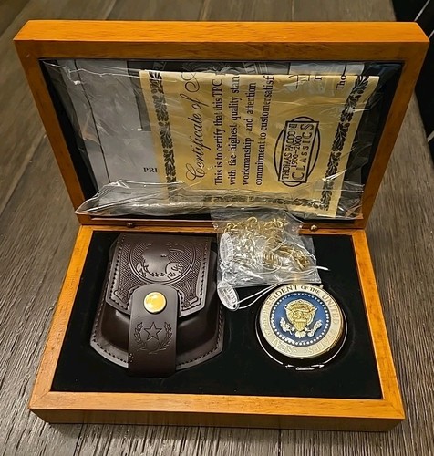 NEW Thomas Pacconi US Presidential Seal Pocket Watch Chain Pouch Display Box