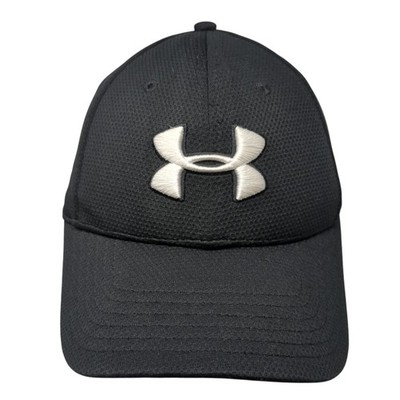 Under Armour Fitted Hat Black Large Embroidered Vent Holes Outdoor