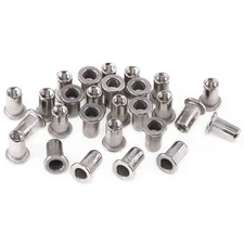 M3 Stainless Steel Metric Rivet Nut Kit 50 PCS Flat Head Threaded Insert
