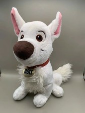 Disney Store Authentic Bolt Plush 14  White Dog Lightning Bolt Mark