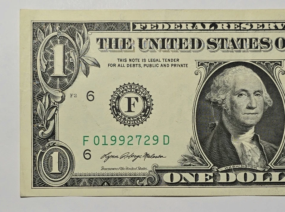 $1 Birthday /Anniversary Note Serial Number F 01992729 D💥1992 July 29th💥Rare - Image 2 of 4