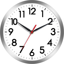 Wall Clock, Modern Small Wall Clocks Battery Operated 8 Inch, Silent Non-Ticking