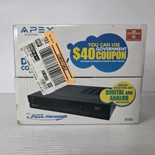 Apex Digital DT502 TV Converter Box Analog Pass Through New Sealed In Box 