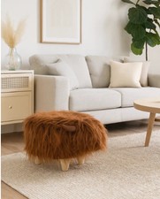 Shaggy Highland Cow Footstool, Fergus