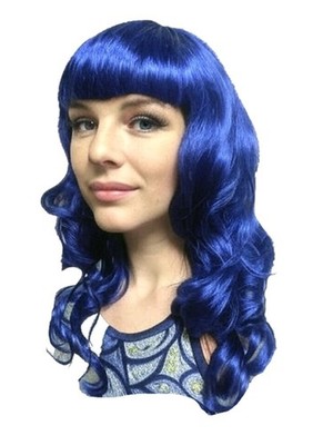 Katy Perry Kostüm California Mädchen Candyland blau Perücke Haarteil