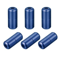 6Pcs Shoelace Buckle 8 x 18mm Aluminum No Tie Turnbuckle Glossy Dark Blue