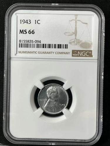 1943 1C  Lincoln Wheat One Cent NGC MS66   8155835-094