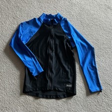 Aeroskin Woman s Long Sleeve Full Zip Wetsuit Jacket Top Black/Blue Size L