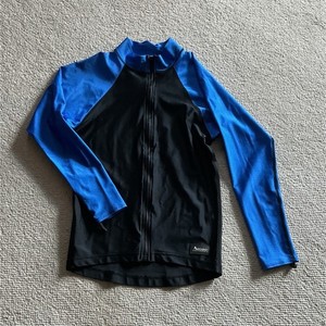 Aeroskin Woman’s Long Sleeve Full Zip Wetsuit Jacket Top Black/Blue Size L