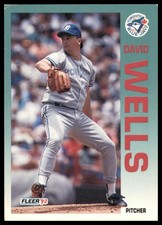 1992 Fleer David Wells #345 Toronto Blue Jays